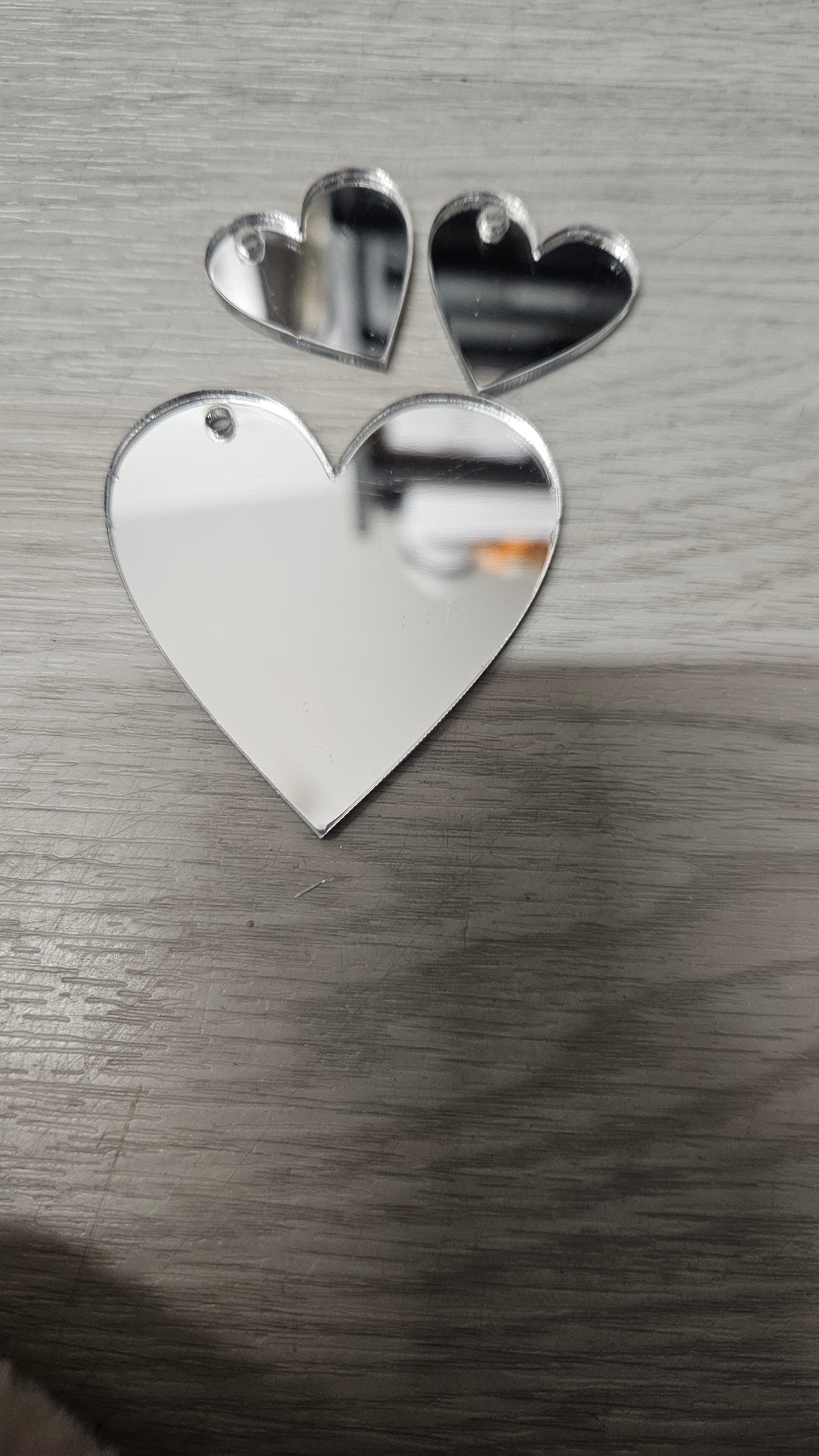 Family of 60mm/30mm Hearts Key Ring Set Acrylic Blanks