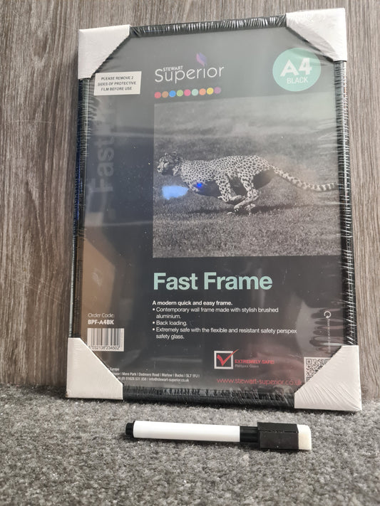 A4 frame with perpsex front and wipeboard pen