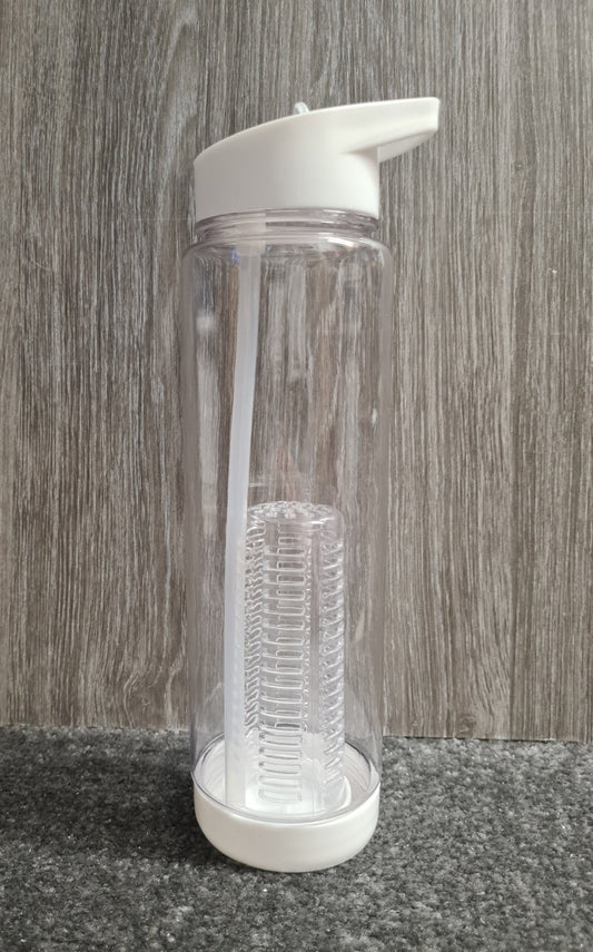 Tritan Infusion White 750ml Water Bottle with Straw