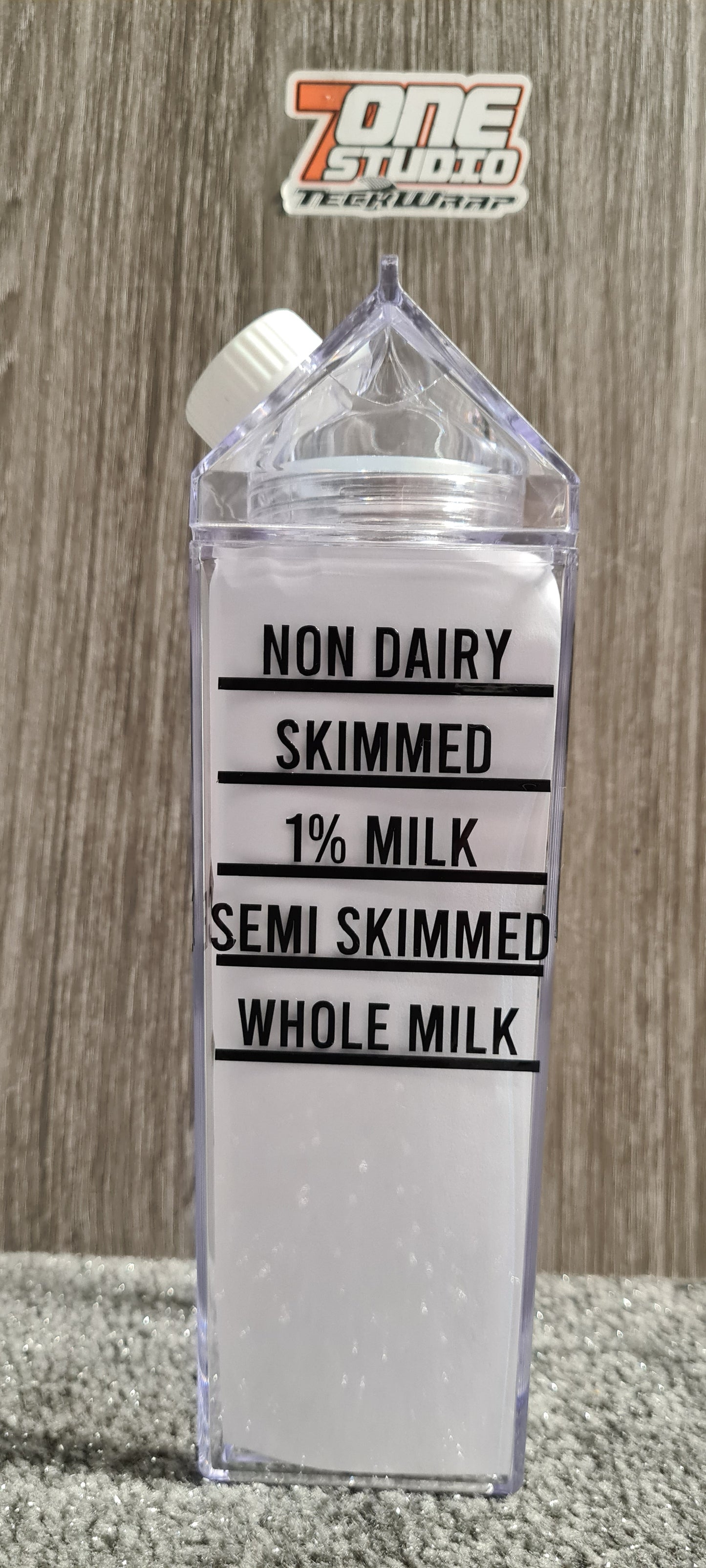 Milk Acrylic Carton 500ML Clear/coloured