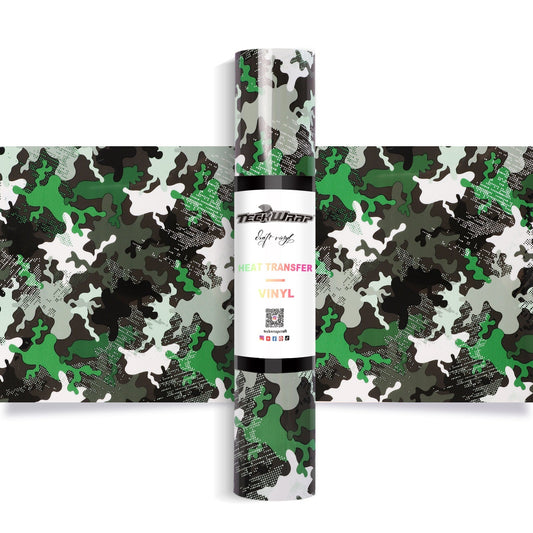 Colourful Camouflage Heat Transfer Vinyl (HTV)