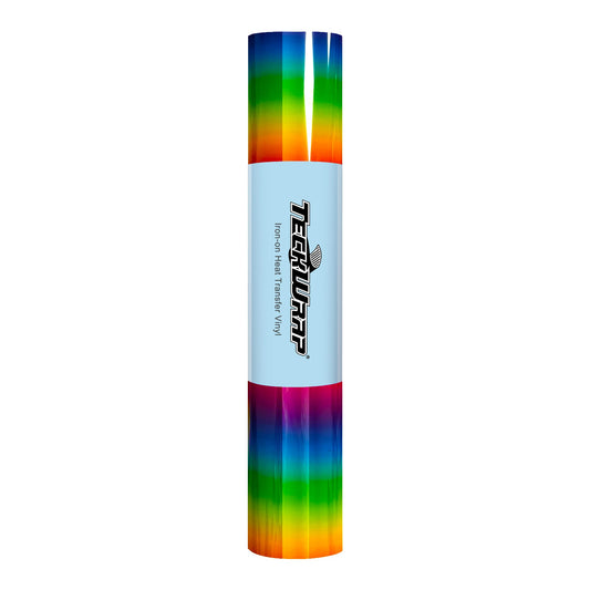Rainbow Stripes PU Heat Transfer Vinyl (TeckwrapCraft HTV)