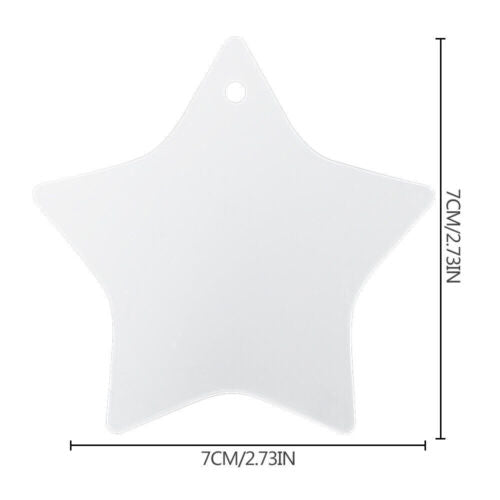 Star Shaped Acrylic 70mm Clear Decoration